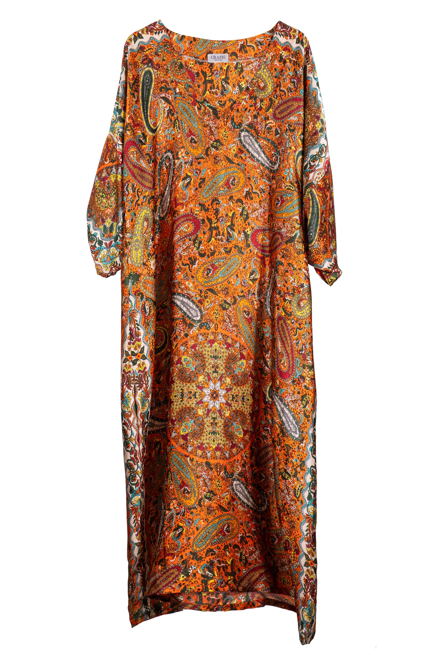 Orange Paisley Abaya