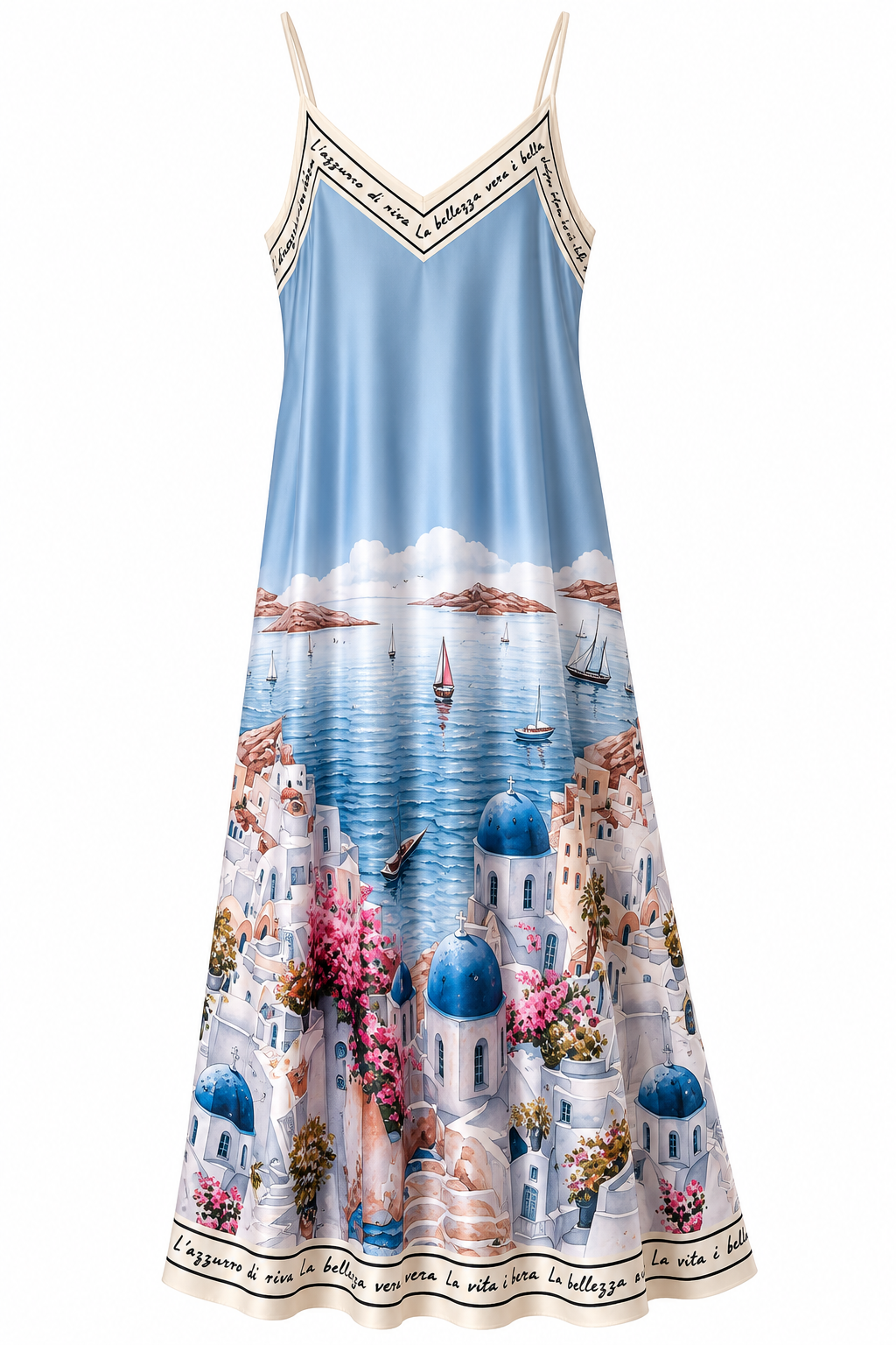 Santorini Blue Slip Dress