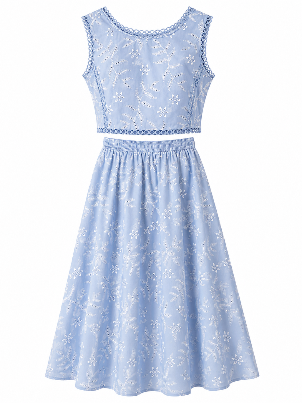 Sky Blue Embroidered Set