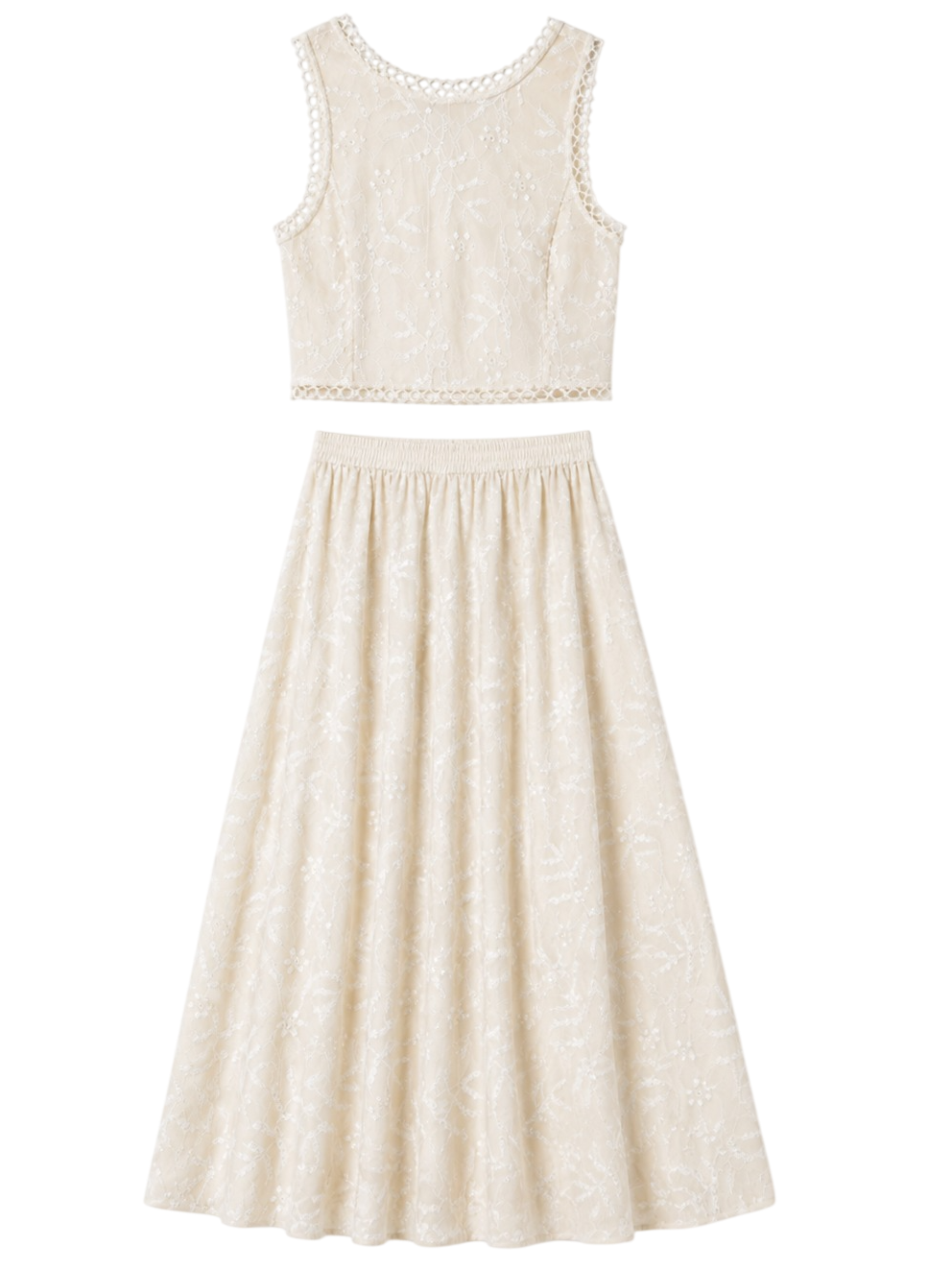 Ivory Embroidered Set