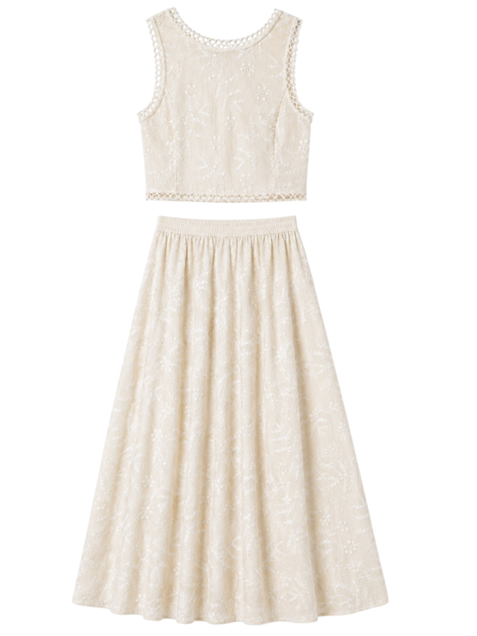 Ivory Embroidered Set